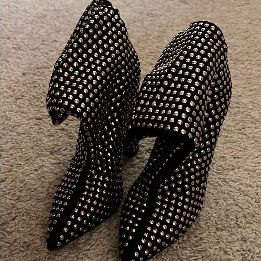 Fabrik black studded booties